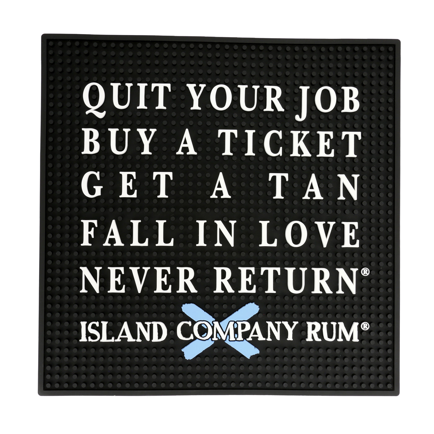 Island Company Rum Square Quit Your Job Bar Mat | Best tasting rum | Buy rum online | islandcompanyrum.com